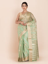 KAVVYA  MINT GREEN ORGANZA SAREE